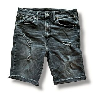 American Eagle Airflex+ Distressed Black Denim Shorts Men’s Size 31 9.5” Inseam